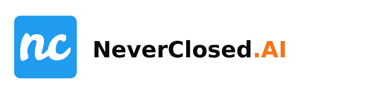 NeverClosed.AI logo horizontal on white - large