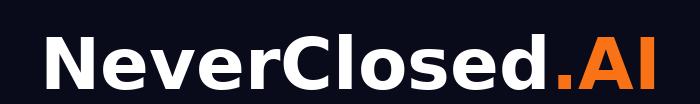 NeverClosed.AI wordmark on dark - large