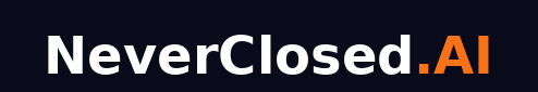 NeverClosed.AI wordmark on dark - medium