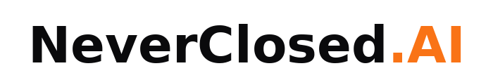 NeverClosed.AI wordmark on white - large